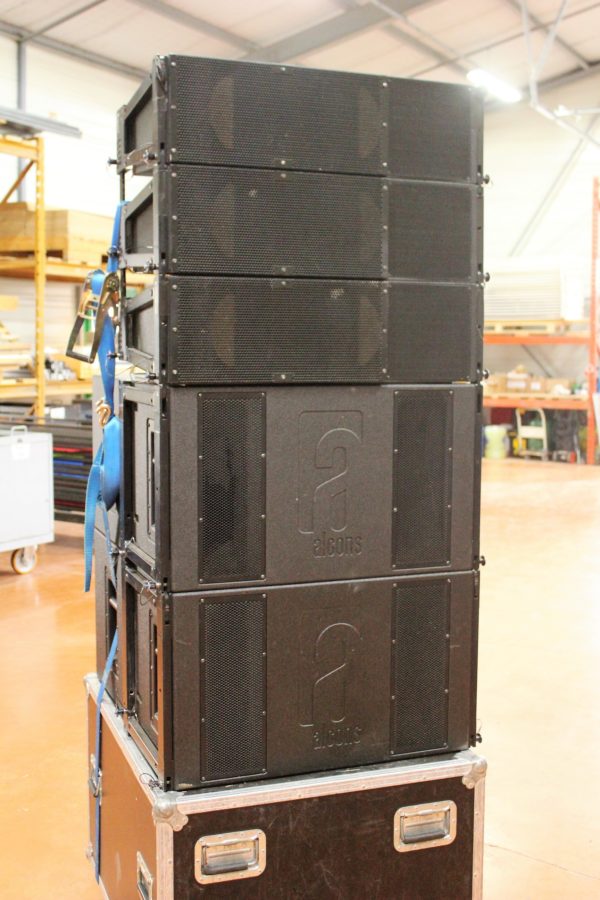 Pack son line Array alcons 18 têtes LR16 + 4 renforts grave LR16B + 2 sub basse synq avec amplificateur ALC4 + cablage