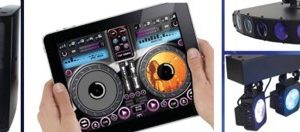 Pack total DJ tablette avec appli DJ + enceinte K10 + pieds + 3 effets lumière
