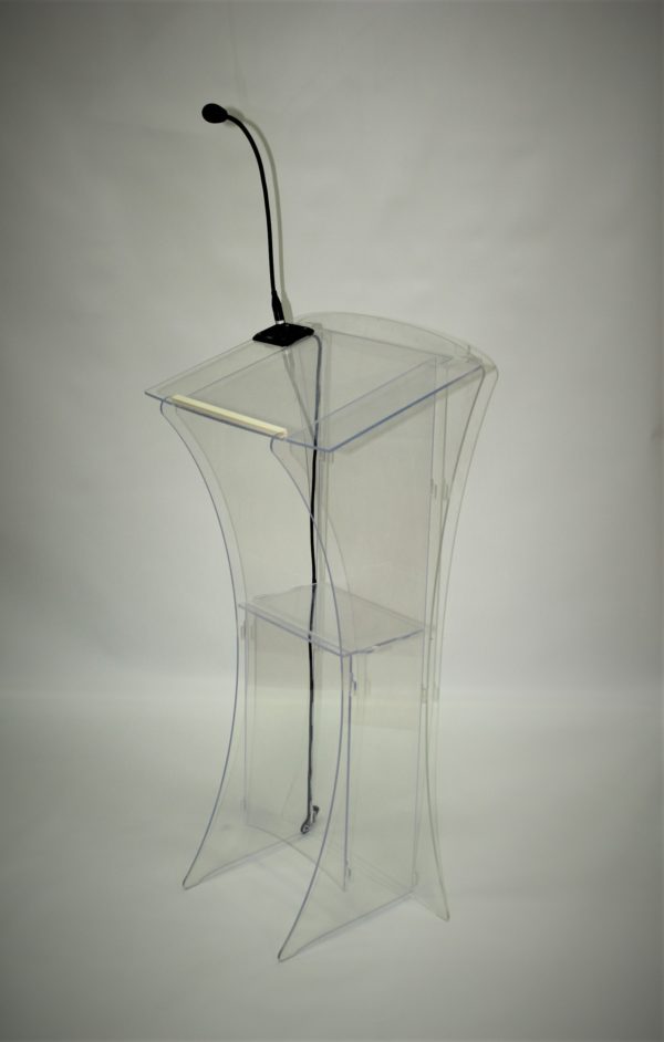 Pupitre Plexiglas avec 1 micro col cygne