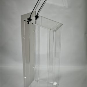 Pupitre Plexiglas avec 2 micro col cygne shure